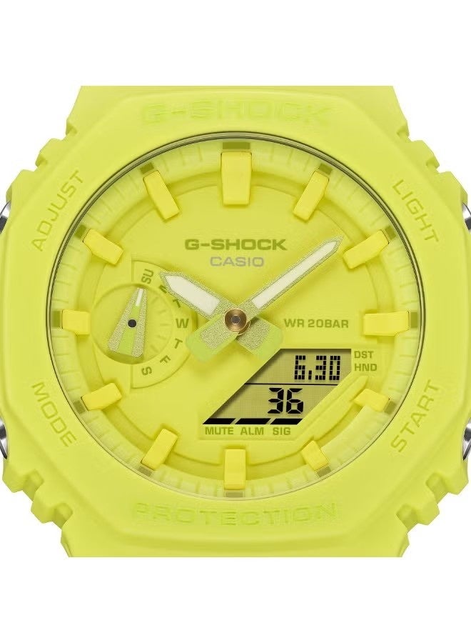 G-SHOCK GA-2100-9A9DR, Carbon Core Guard Analog Digital Watch, Octagonal Bezel, Shock Resistant, 200M Water Resistant, Double LED Light, World Time, Stopwatch, Countdown Timer  4.2      Brand Rating - Image 3